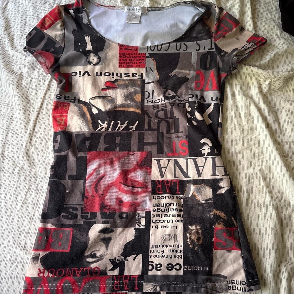 Edgy Graphic Print Women's Top